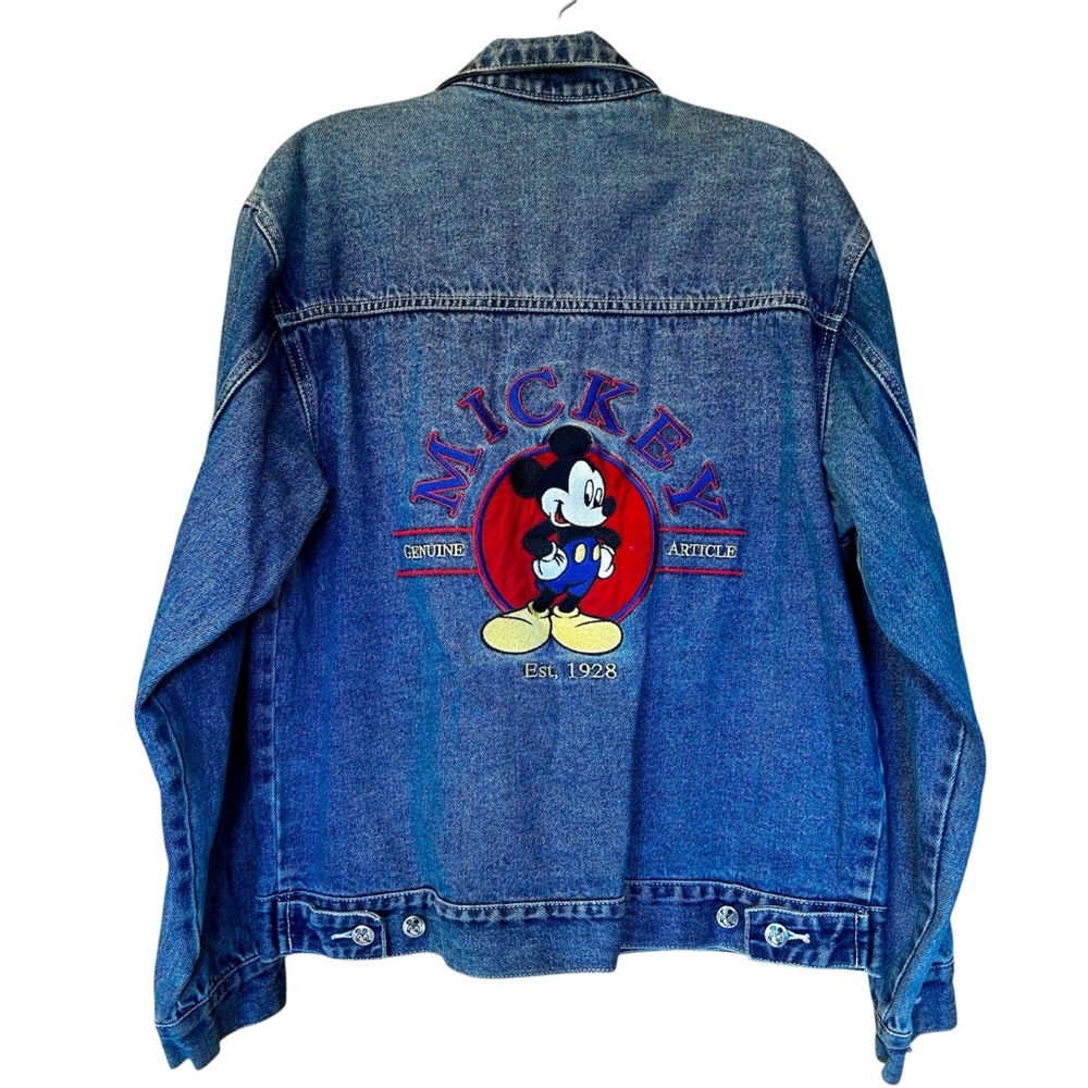 Mickey Unlimited Disney Vintage Denim Jean Jacket Size Small Embroidered